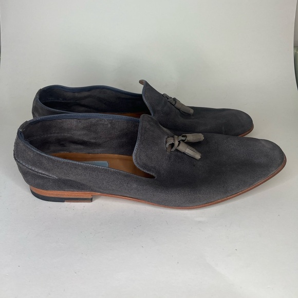 Modern Fiction Shoes Loafers Slip Ons Men Size 46 US 13 Gray Suede - Picture 6 of 16
